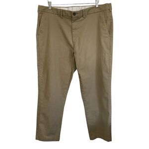 George Men's 40x30 (Fit 40x29) Khaki Beige Pants, Flat Front, Stretch